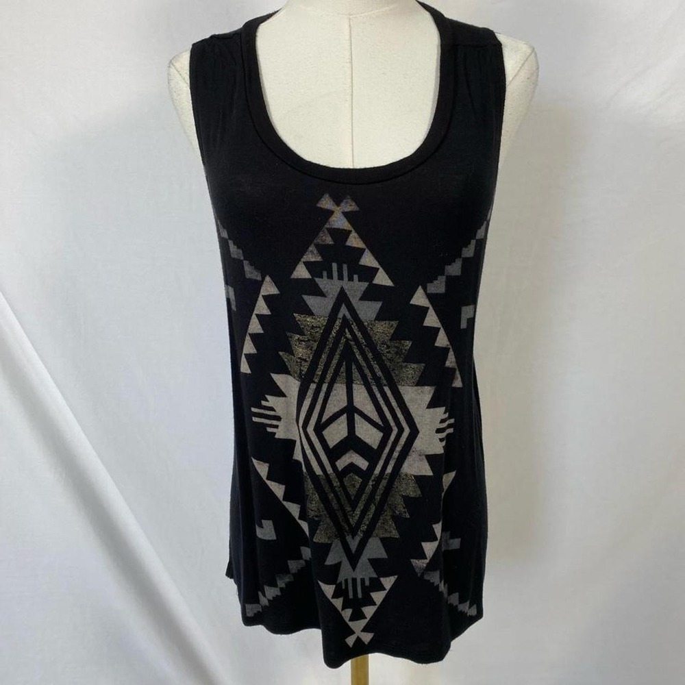 One Clothing black aztec tank top size small y2k indie sleaze 2000s